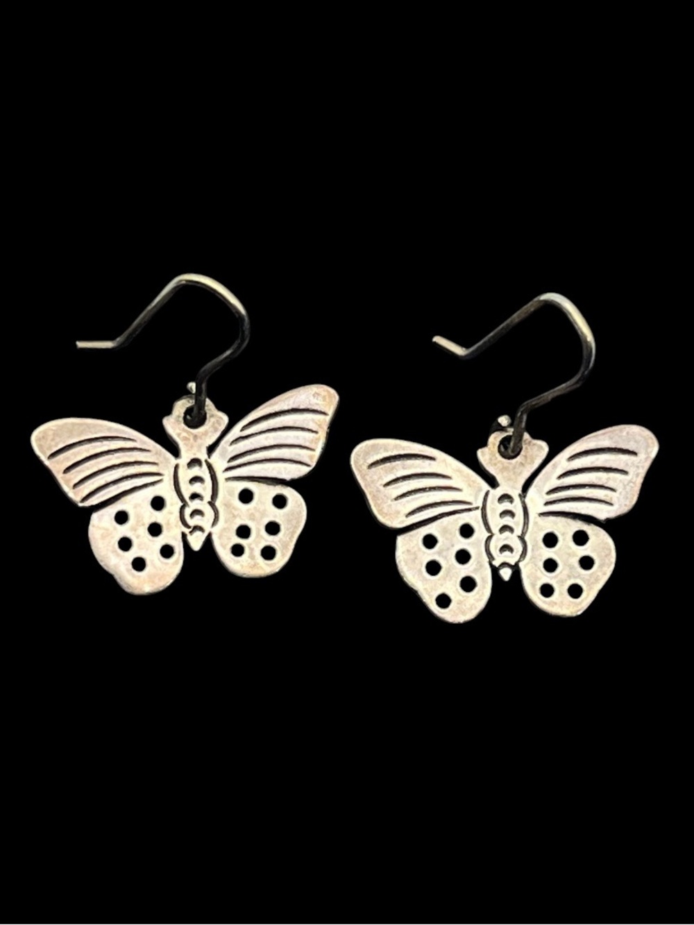 Butterfly insect sterling silver vintage dangle earrings for Mexico